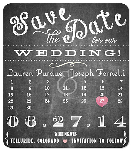 "Playful Type Calendar - Chalk" Save the Date Magnet